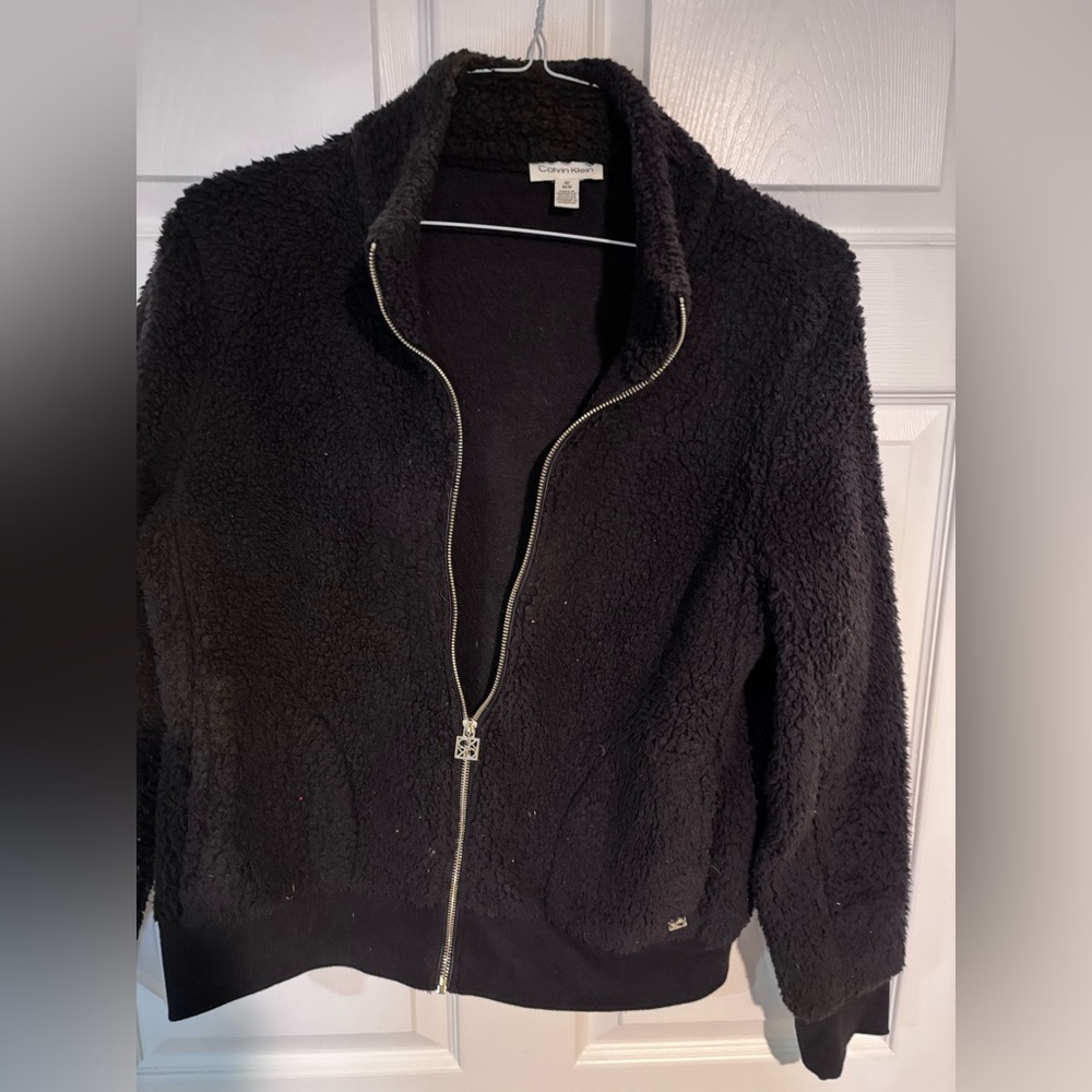 Calvin Klein Women's Black Teddy Jacket